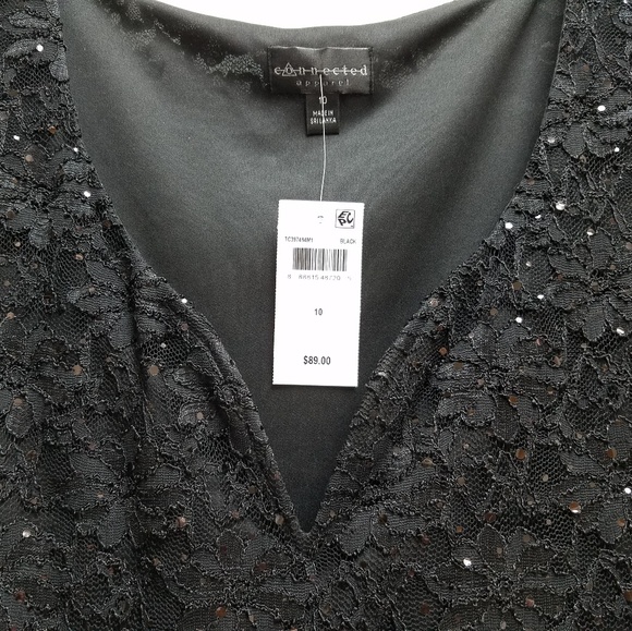 Lace & sequin black cocktail dress, NWT, gorgeous! - Picture 5 of 8